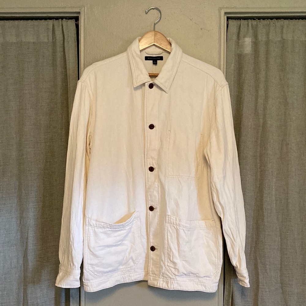 Banana Republic Cream Lightweight Shirt Jacket